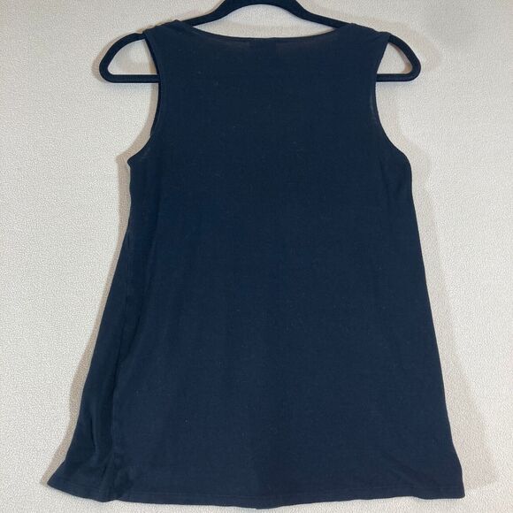 Molli & Mia Tank Top Sz Med Black Babydoll ‎ Rosettes Y2K Dark Romantic Fairy - Picture 6 of 7